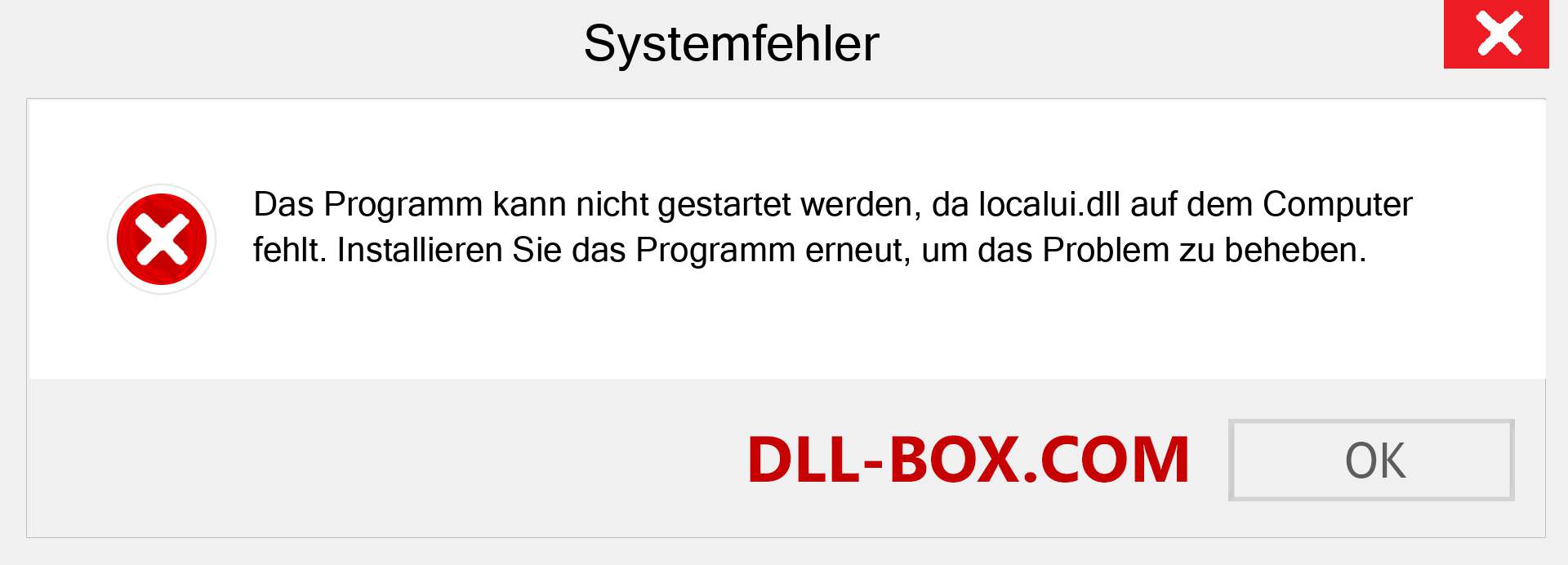 localui.dll-Datei fehlt?. Download für Windows 7, 8, 10 - Fix localui dll Missing Error unter Windows, Fotos, Bildern