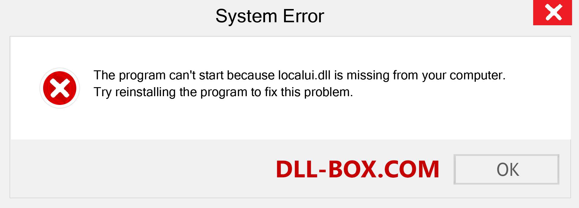  localui.dll file is missing?. Download for Windows 7, 8, 10 - Fix  localui dll Missing Error on Windows, photos, images